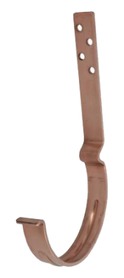Детальное фото крюк желоба длинный с комплектом крепления, медь, d-150 мм, aquasystem